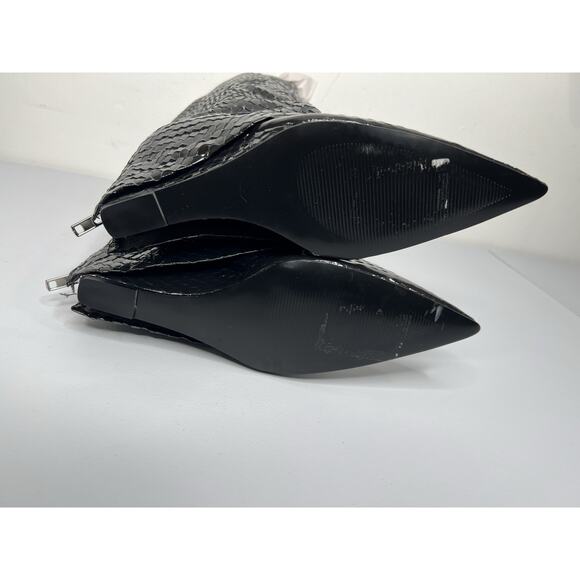 Steve Madden Paley Snake Embossed Synthetic Boot Pointed Toe Women's Black Sz 11 - Picture 9 of 10